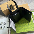 GGクラスプ クラッチ 20 ブラック キャンバス＆カーフスキン