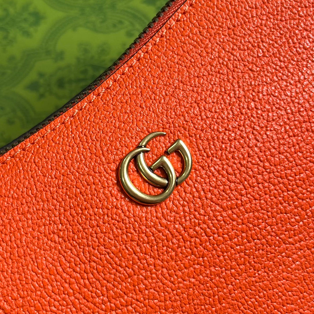 APHRODITE MINI 21 SHOULDER BAG IN ORANGE RED CALFSKIN