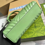 GGマーモント マトラッセ 27 ハンドバッグ ライトグリーン カーフスキン