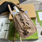 GGマーモント マトラッセ 27 ハンドバッグ ベージュ カーフスキン