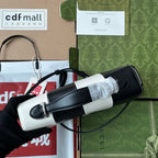 プチ スモール ショルダーバッグ 27インチ ブラック×ホワイト カーフスキン