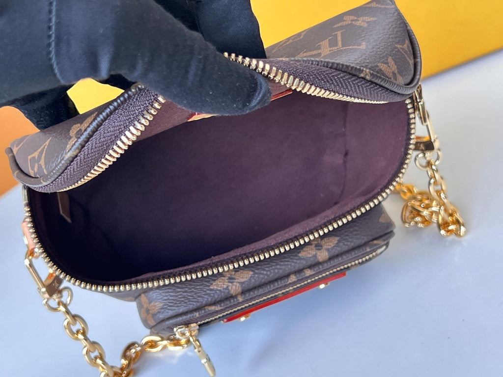 LV 25S MINI BUMBAG 17 IN BROWN MONOGRAM CALFSKIN GOLD HARDWARE