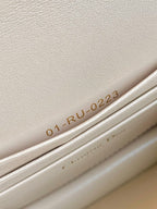 MINI CHAIN BAG 17 IN BEIGE CALFSKIN