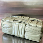 SMALL ARCO TOTE 30 IN TRAVERTINE SOFT LAMBSKIN