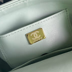 CCミニ15バッグ（スカイブルーカーフスキン、ゴールド金具）