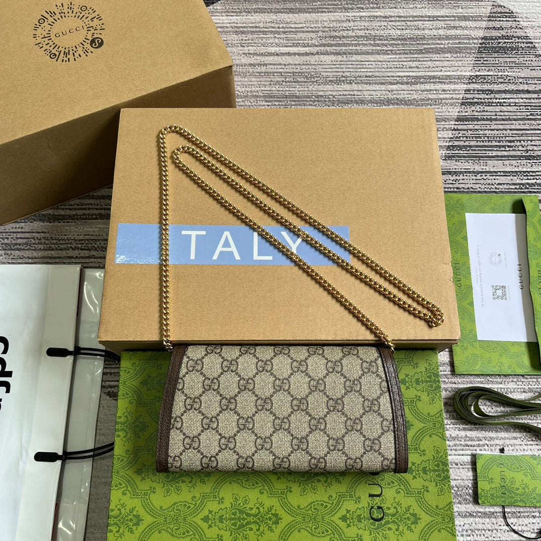 ブロンディ ショルダーバッグ 21 ベージュモノグラムキャンバスとダークブラウンカーフスキントリム、ゴールド金具