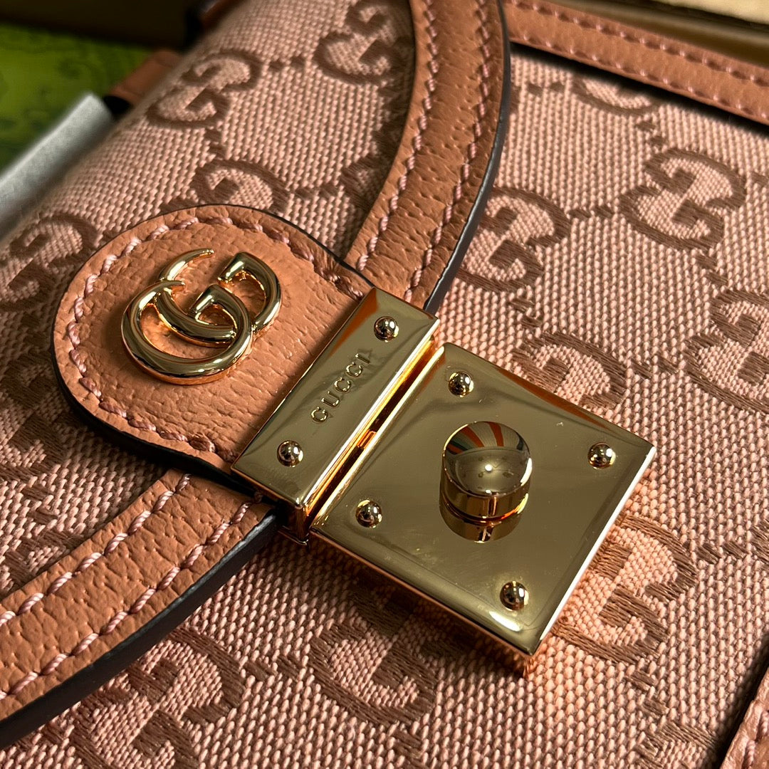 GGオフィディア ミニ 17 ハンドバッグ（ライトピンク キャンバス）