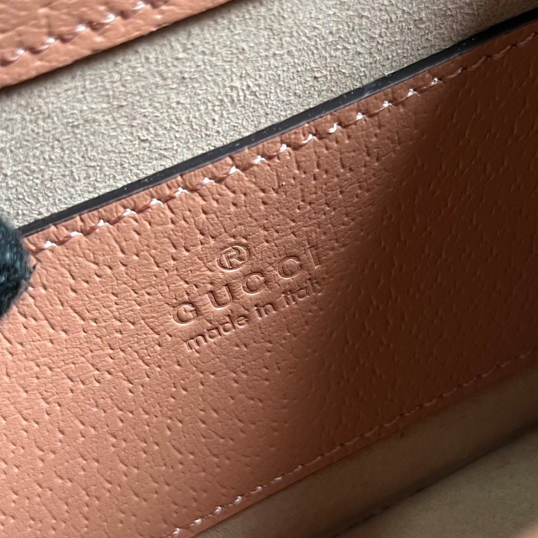 GGオフィディア ミニ 17 ハンドバッグ（ライトピンク キャンバス）