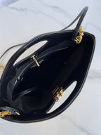 CC MINI 23 ショッピングバッグ（グロッシーブラック、ミックスマスタードイエローカーフスキン）