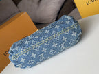 LV 25S プリーツバッグ 26インチ ブルー モノグラム デニム ゴールド金具