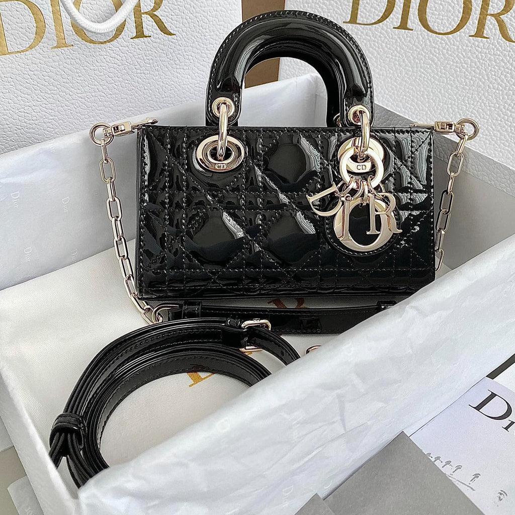 ミニ D-JOY バッグ 17 ブラック ラムスキン