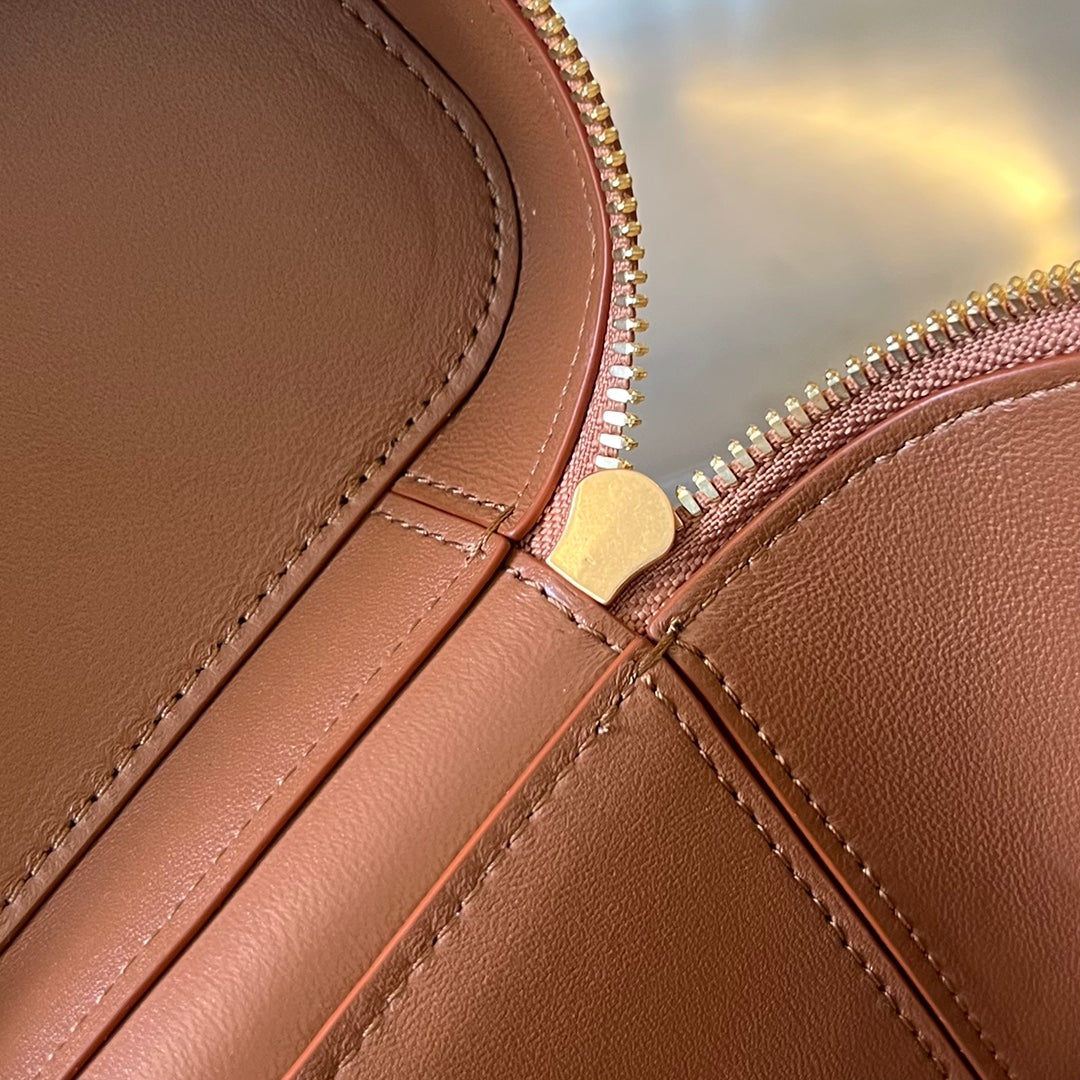 ミニバニティケース 18インチ シナモンブラウン ラムスキン