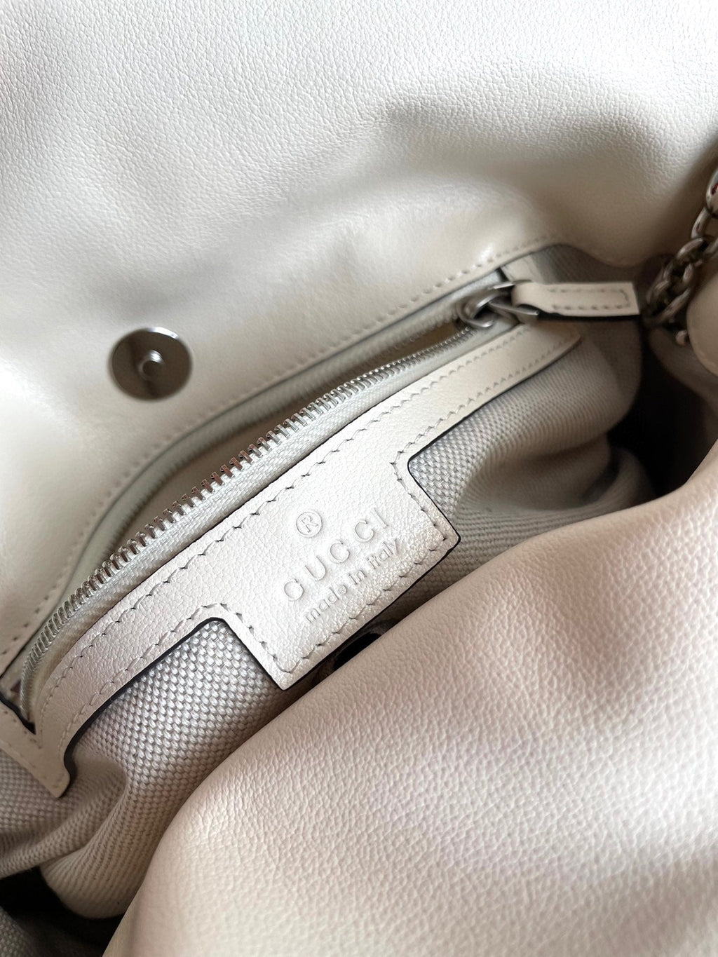 ブロンディ トートバッグ 30インチ ホワイトカーフスキン シルバー金具