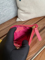 CCクラシック スモール 15 ジップポーチ（ブラッシュレッド グレインカーフスキン）