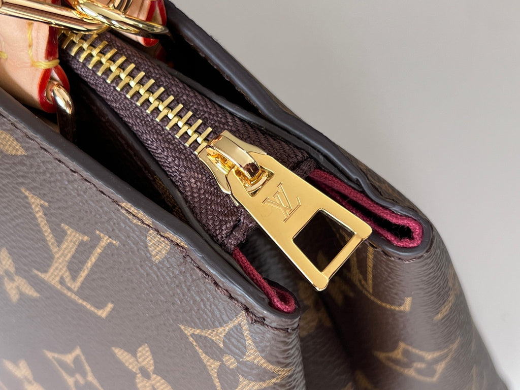 LV 25S PETIT PALAIS 29 IN BROWN MONOGRAM CANVAS AND CALFSKIN GOLD HARDWARE