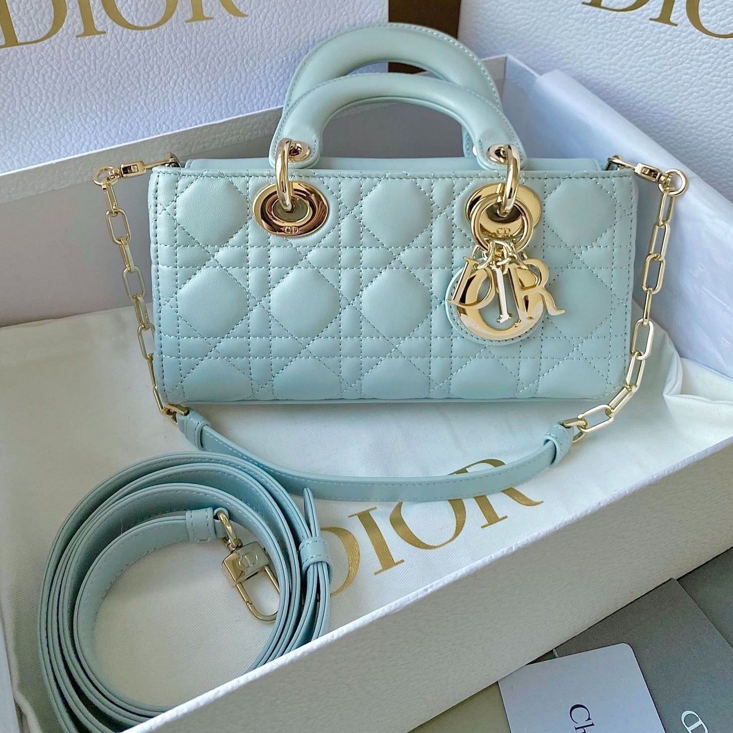 D-JOYバッグ 22 ライトブルー ラムスキン