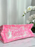 ミディアムブックトート37 キャンディピンク マクロカナージュ刺繍