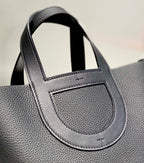 HERMES 25S IN THE LOOP 18 IN BLACK CALFSKIN SILVER HARDWARE