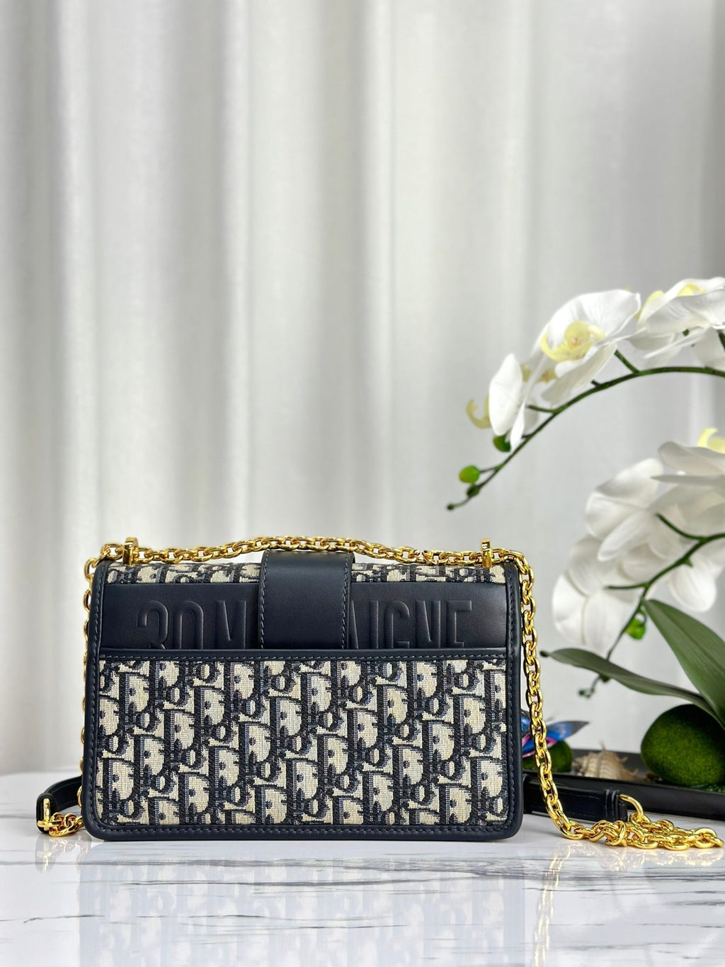 モンテーニュ 25 バッグ（ブルー オブリーク ジャカード）