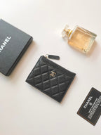 CC ジップカードホルダー 11.5 ブラック グレインカーフスキン ゴールドアイコン