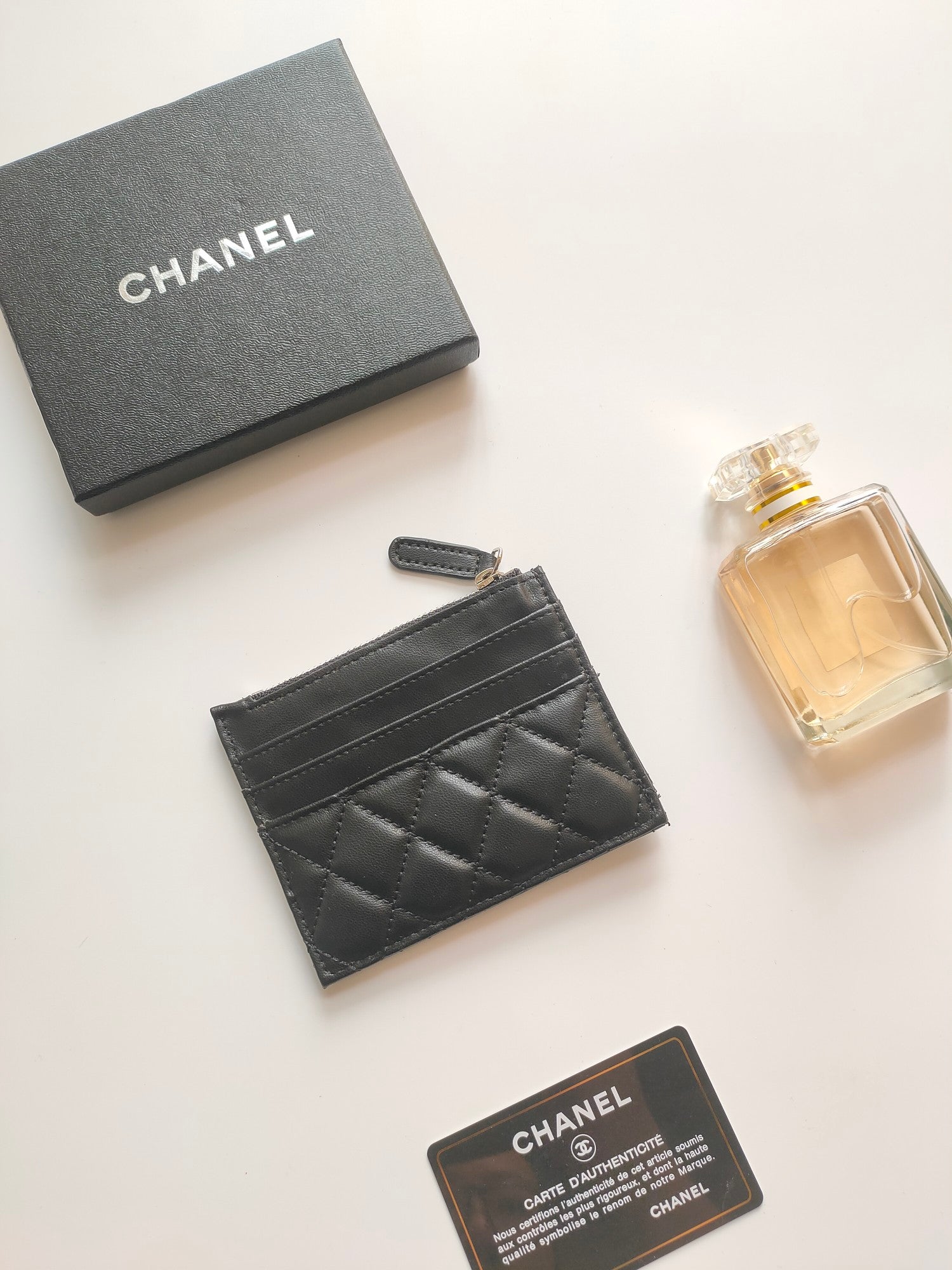 CC ジップカードホルダー 11.5 ブラック カーフスキン ゴールドアイコン