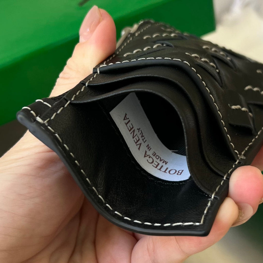 ジップ付きカードケース 11 ブラック カーフスキン