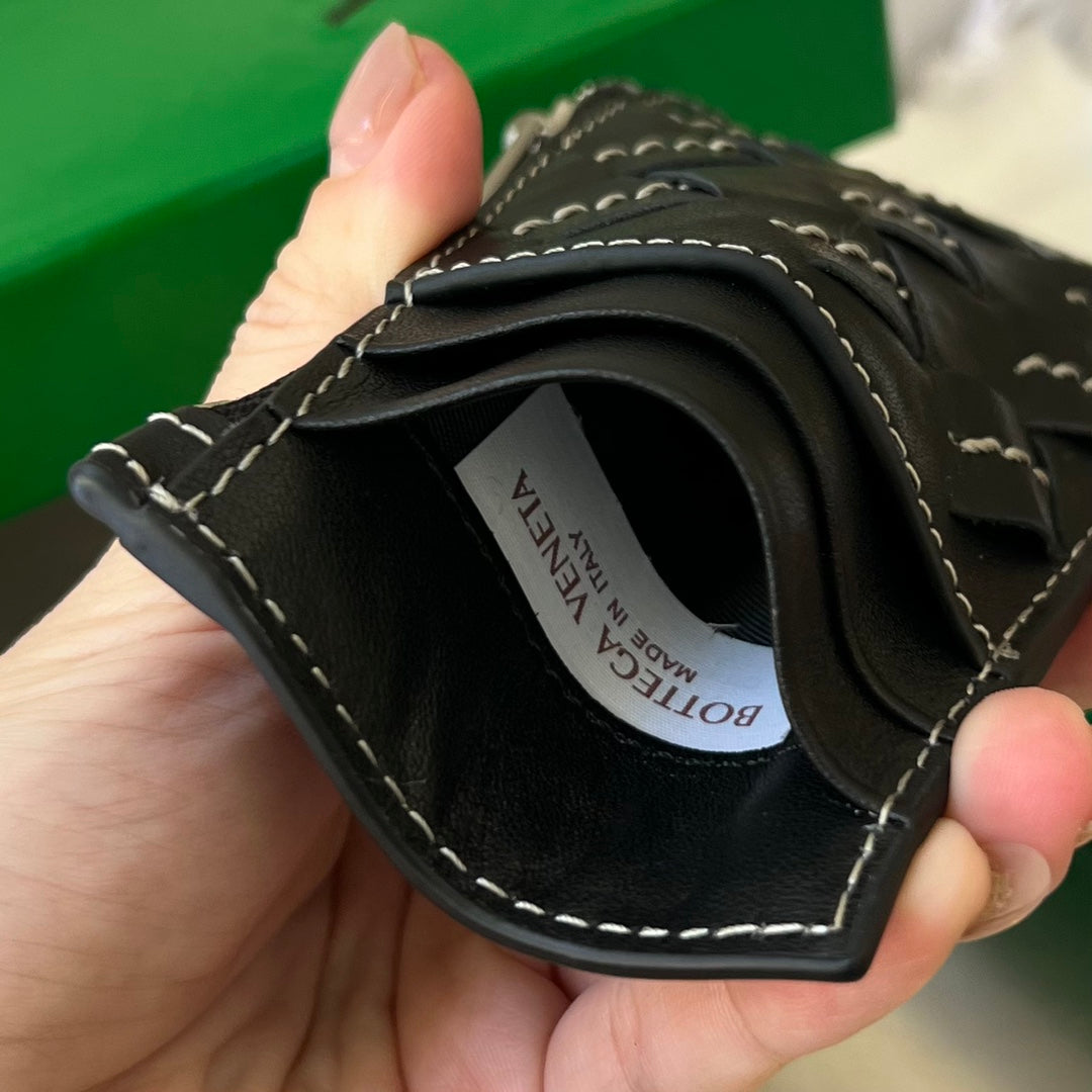 ジップ付きカードケース 11 ブラック カーフスキン