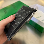 ジップ付きカードケース 11 ブラック カーフスキン