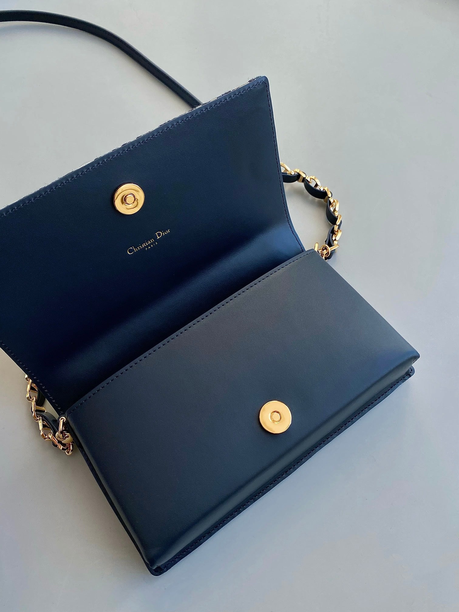 シグネチャー チェーンバッグ 21 ブルー オブリーク ジャカード