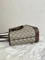 オフィディア スモール トートバッグ 31 ベージュ キャンバス＆ブラウン カーフスキン