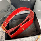 LE 5 À 7 バッグ 24インチ レッド グロッシーカーフスキン ゴールドハードウェア