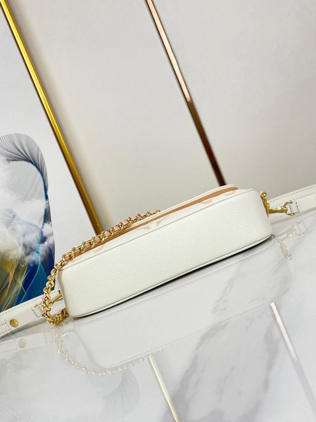 WALLET ON CHAIN IVY 23 IN WHITE PINK MONOGRAM EMPREINTE LEATHER