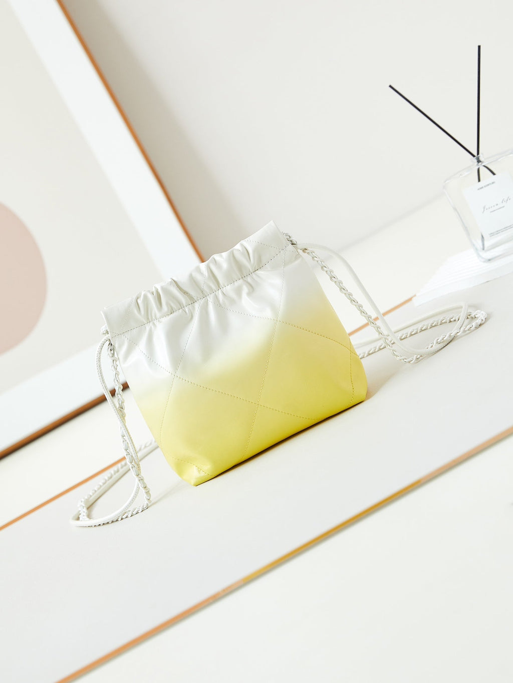 CC ミニ 20 ホーボーバッグ（ホワイトミックスライトイエローカーフスキン）