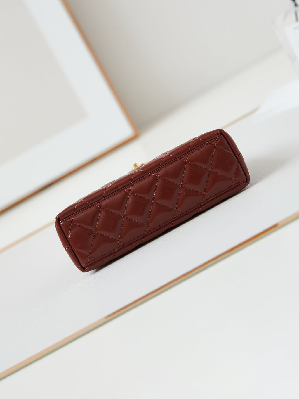 CC ケリー ミニ 19 ショッピングバッグ ワインレッド カーフスキン