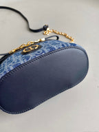 MINI VANITY CASE 16 BLUE DENIM OBLIQUE JACQUARD