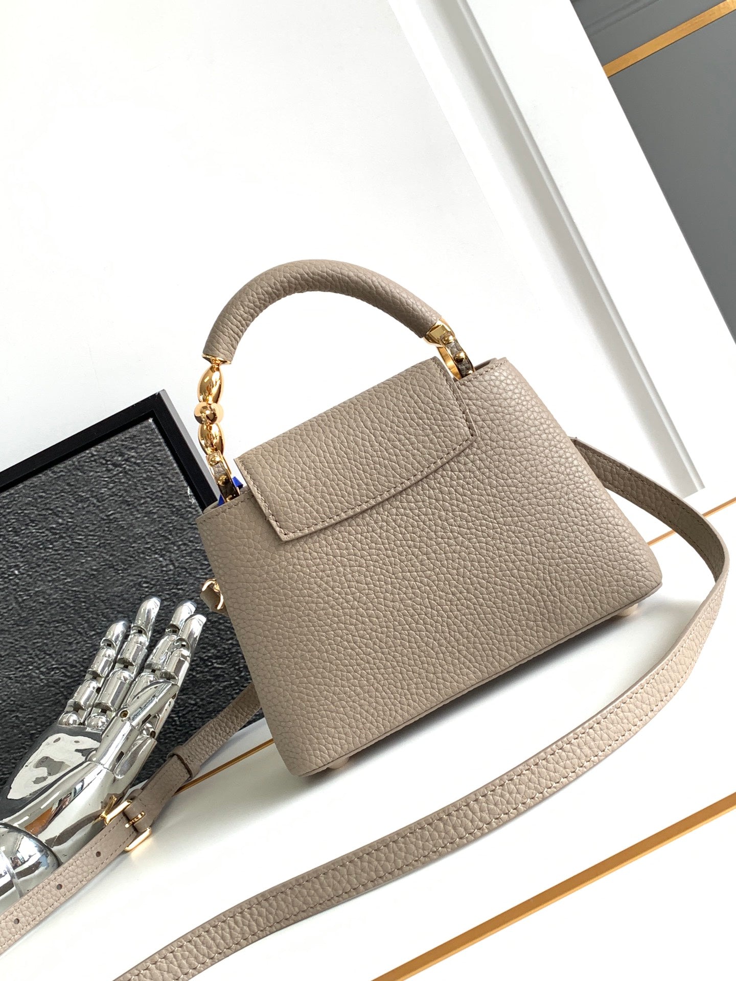 カプシーヌ ミニ 21 カーキブラウン トリヨンゴールド金具