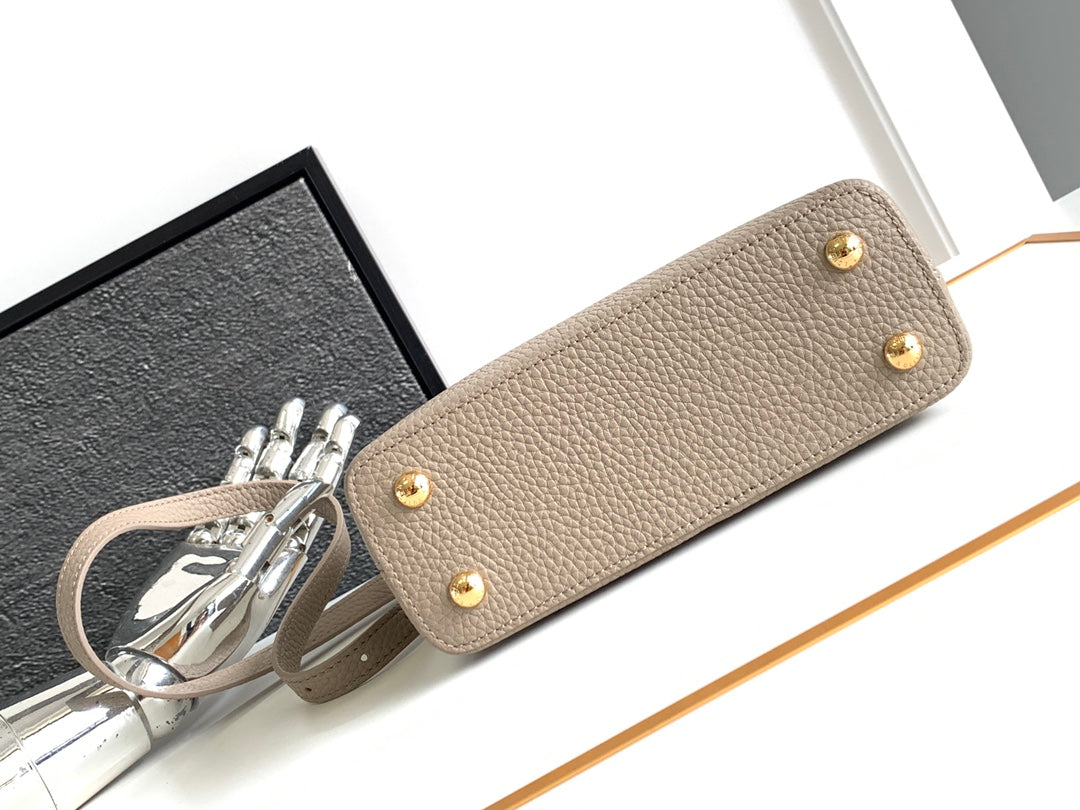 カプシーヌ ミニ 21 カーキブラウン トリヨンゴールド金具