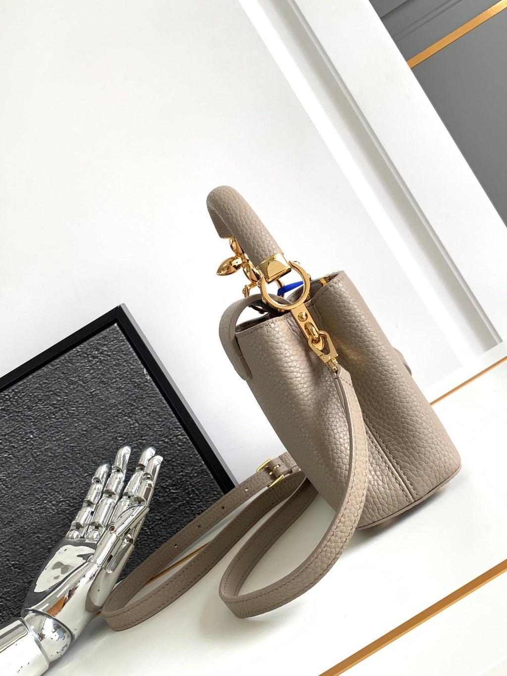 カプシーヌ ミニ 21 カーキブラウン トリヨンゴールド金具