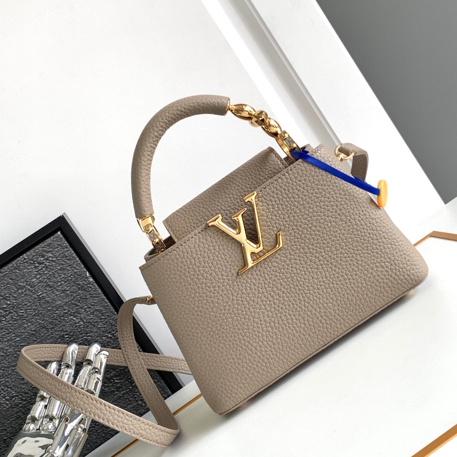 カプシーヌ ミニ 21 カーキブラウン トリヨンゴールド金具