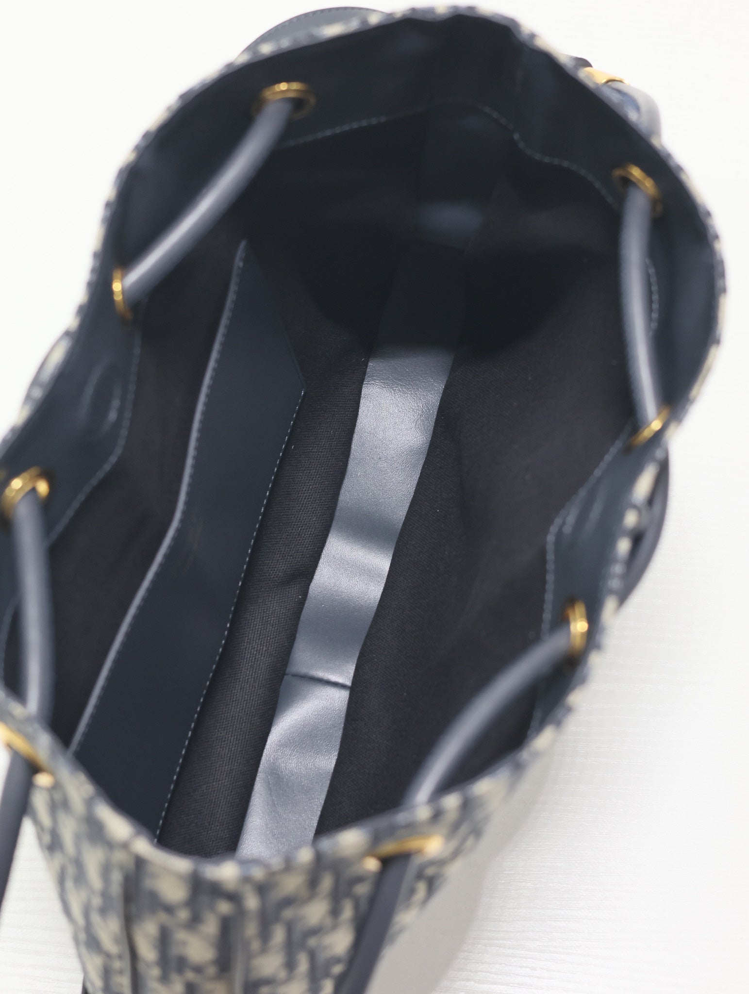 ブルーモノグラムオブリークジャカードのミディアム34ノリータバッグ