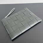 LARGE CASSETTE POUCH 35 IN CORDUROY GRAY CALFSKIN