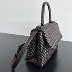 PATTI SHOULDER BAG 26 IN CHOCOLATE LAMBSKIN
