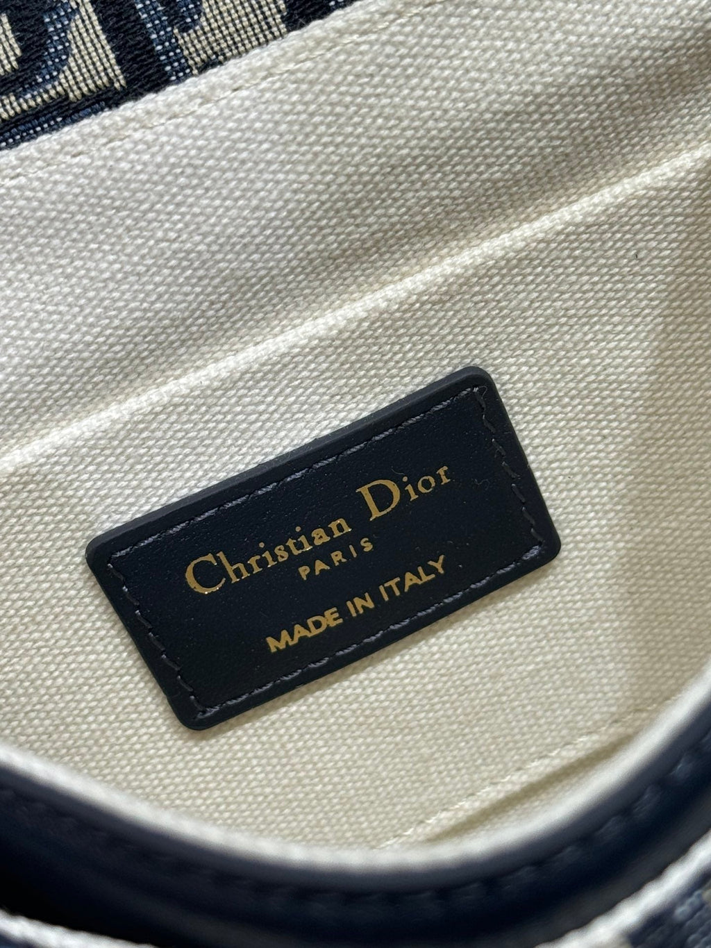 スモール 19 モンテーニュ アベニュー トップハンドルバッグ ブルー ディオール オブリーク ジャカード＆ブラック スムースカーフスキン