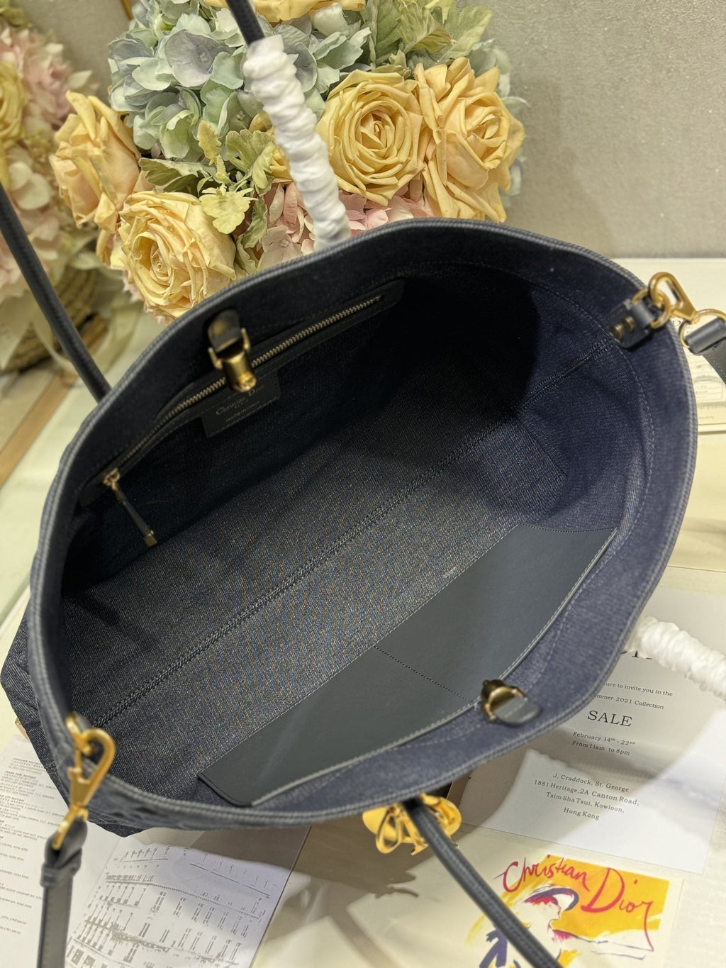 ブラック カナージュ デニムのミディアム 37 トゥジュール バッグ