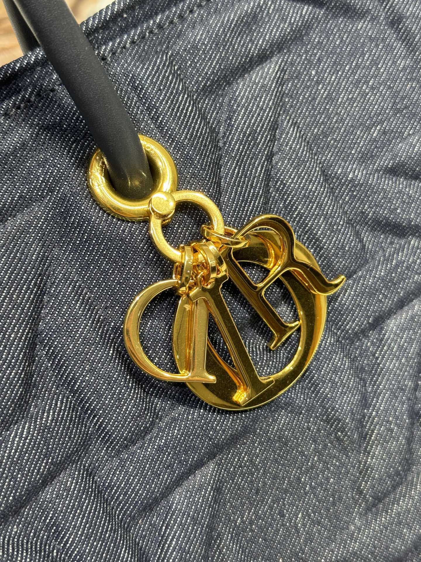 ブラック カナージュ デニムのミディアム 37 トゥジュール バッグ