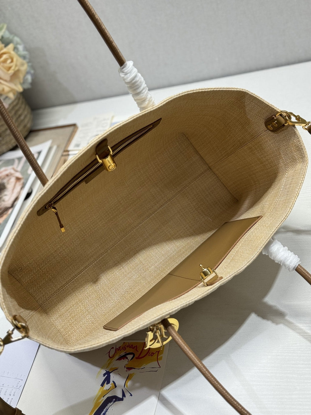 ビスクベージュ カナージュ ラフィア製 ラージ 41 トゥジュール バッグ