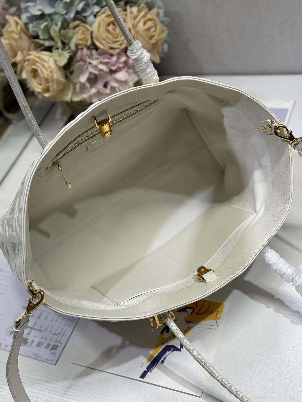 ラージ 41 トゥジュール バッグ ホワイト マクロカナッジ ラムスキン