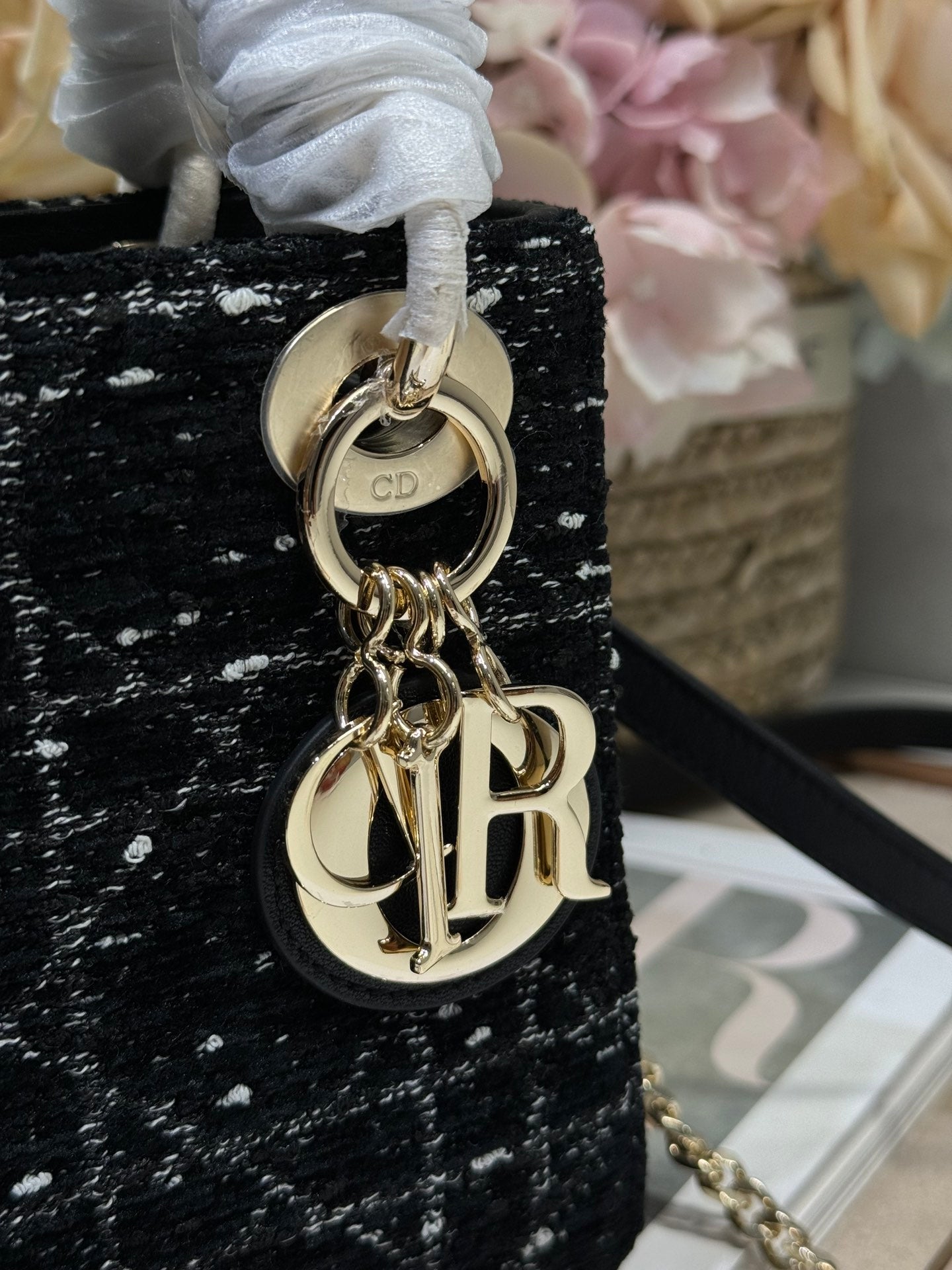 ブラックカナージュツイードのミニ17レディバッグ