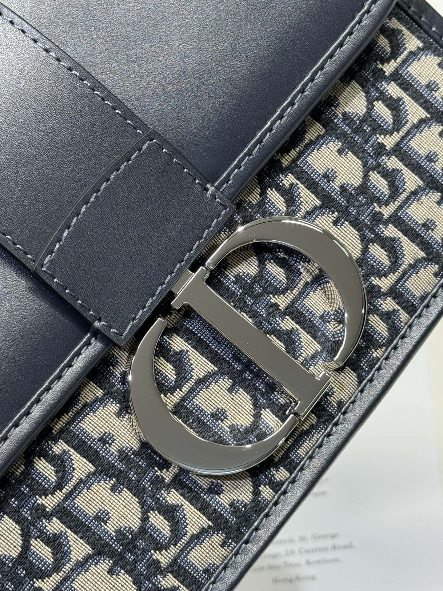 モンテーニュ イーストウエストバッグ 24 ブラック ラムスキン モノグラム オブリーク ジャカード