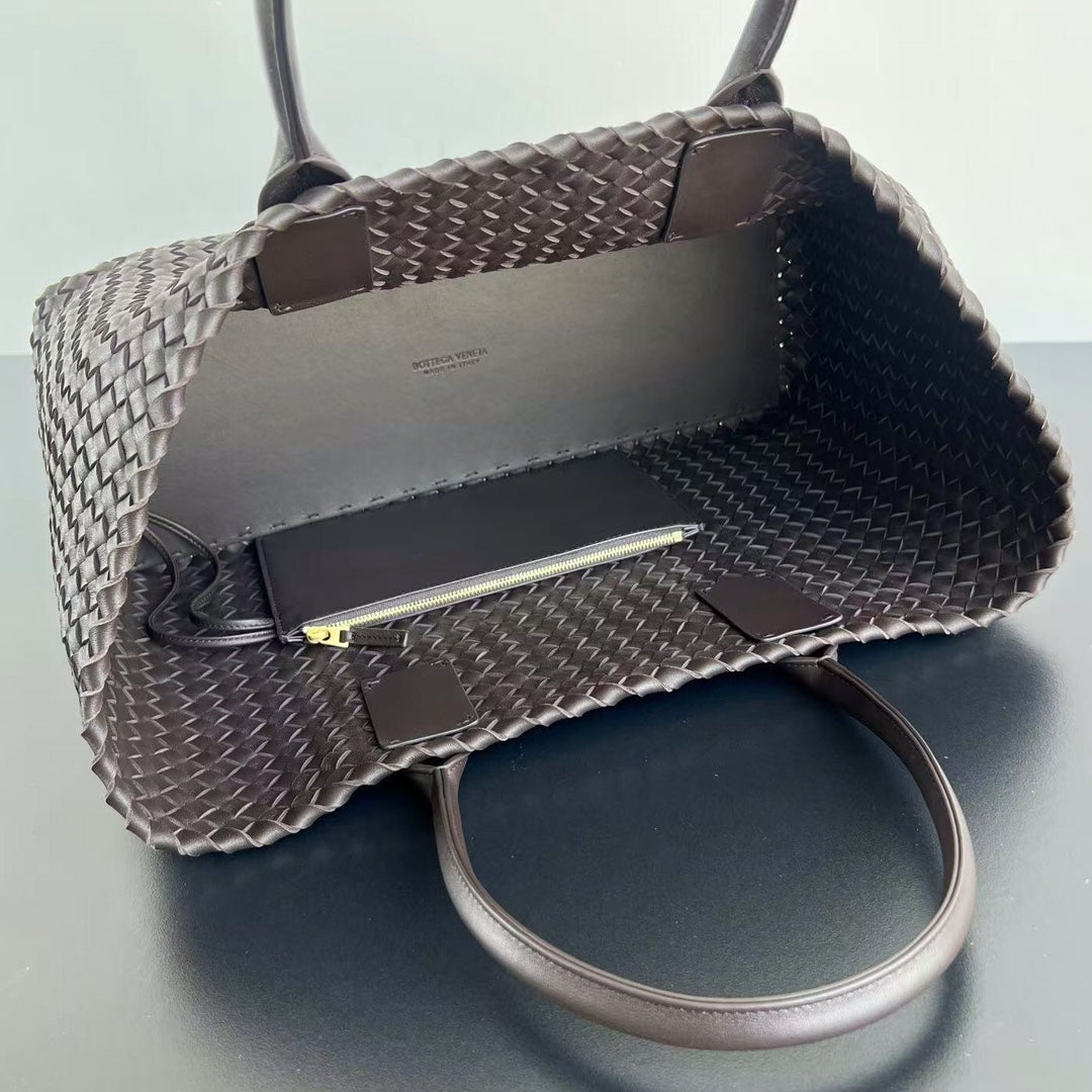 ヒッコリーブラウンラムスキン製ラージキャバット51